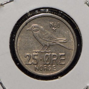 Norway 1960 25 Ore Siberian Tit animal  900811 combine shipping