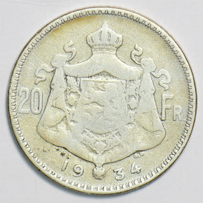 Belgium 1934 20 Francs 904312 combine shipping