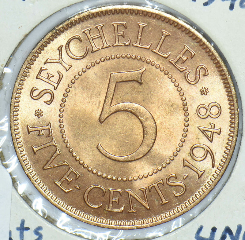 Seychelles 1948 5 Cents 291854 combine shipping