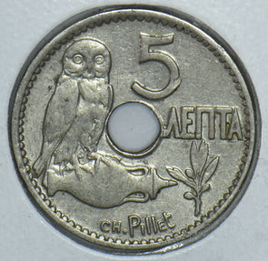 Greece 1912 5 Lepta Owl animal 291467 combine shipping