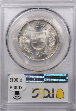 Switzerland 1953 B 5 Francs PCGS MS 64+ PI0012 combine shipping