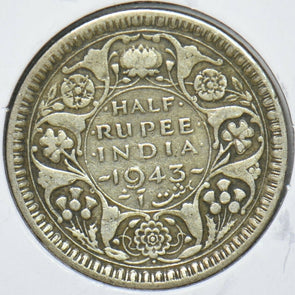 British India 1943 1/2 Rupee 151008 combine shipping