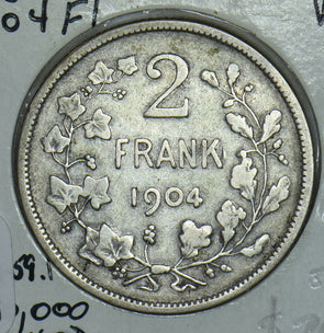 Belgium 1904 Leopold II 2 Francs 290902 combine shipping