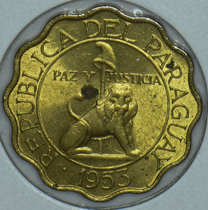 Paraguay 1953 25 Centimos Lion animal 150463 combine shipping