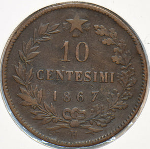 Italy 1867 H 10 Centesimi 150873 combine shipping