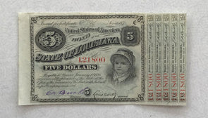 1874 Louisiana State Bond 5 Dollars RC0332 combine shipping