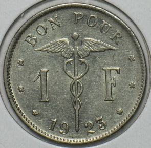 Belgium 1923 Franc 151876 combine shipping