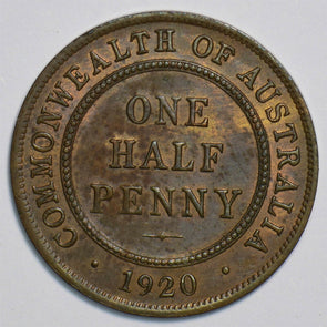 Australia 1920 1/2 Penny 491395 combine shipping