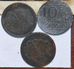 Germany 1918 10/10/10 Pfennig Worms 490302 combine shipping