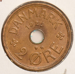 Denmark 1929 N 2 Ore 240556 combine shipping