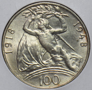 Czechoslovakia 1918 ~48 100 Korun naked man Lion animal 295091 combine shipping