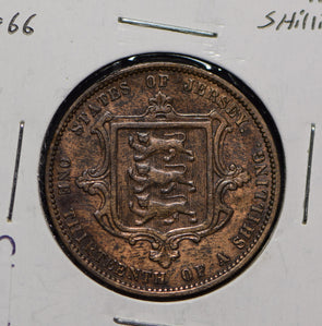 Jersey 1866 1/13 Shilling Lion animal  291668 combine shipping