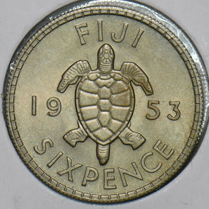 Fiji 1953 6 Pence Sea Turtle animal 491280 combine shipping