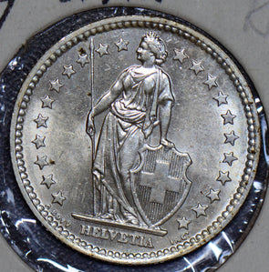 Switzerland 1957 2 Francs UNC 190513 combine shipping