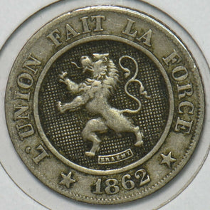Belgium 1862 10 Centimes Lion animal 151907 combine shipping