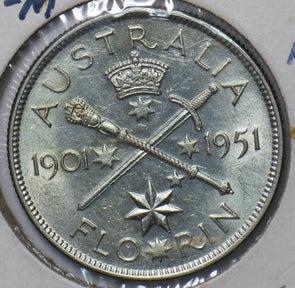 Australia 1951 M Florin 193654 combine shipping
