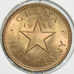 Ghana 1958 1/2 Penny 298428 combine shipping
