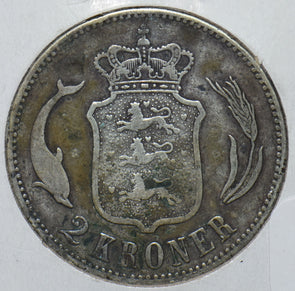 Denmark 1875 2 Kroner Porpoise animal 294511 combine shipping