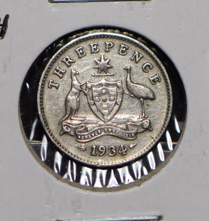 Australia 1934 3 Pence Kangaroo animal Moorhen  191274 combine shipping