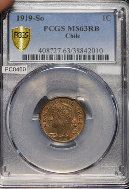 Chile 1919 So Centavo PCGS MS63RB PC0460 combine shipping