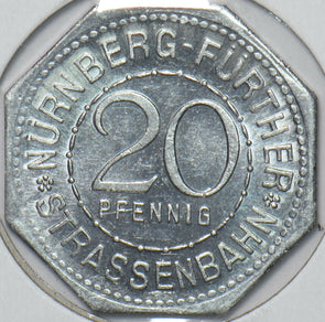 Germany 1940 ~70 20 Pfening Strassenbahn, Bayern bus token 296442 combine shippi