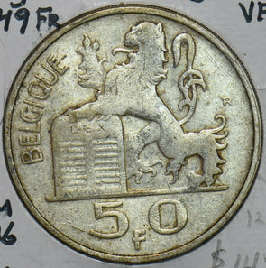 Belgium 1949 50 Francs Lion animal 240354 combine shipping