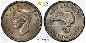 New Zealand 1941 Florin Kiwi bird animal PCGS MS62 PC1133 combine shipping