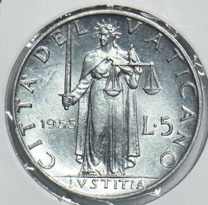 Vatican 1953 5 Lire BU 198610 combine shipping