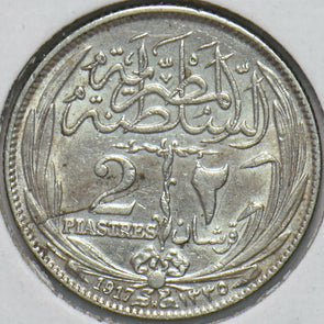 Egypt 1917 AH 1335 2 Piastres 192454 combine shipping