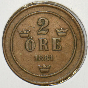 Sweden 1881 2 Ore 240445 combine shipping