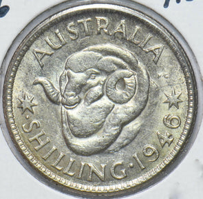 Australia 1946 Georgivs VI Shilling Ram animal 192030 combine shipping