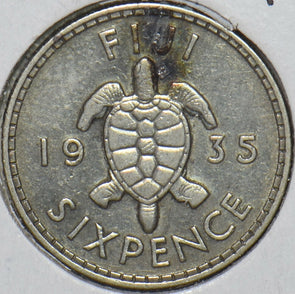 Fiji 1935 6 Pence Turtle animal 295821 combine shipping
