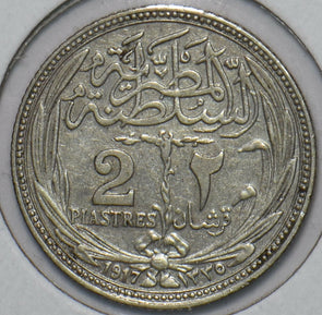 Egypt 1917 AH 1335 2 Piastres 195287 combine shipping