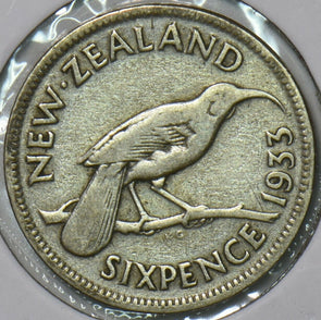 New Zealand 1933 6 Pence Huia Bird animal 152517 combine shipping