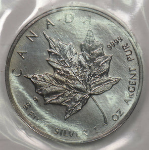 Canada 1989 5 Dollar silvre maple 1oz pure silver sealed BU0721 combine shipping