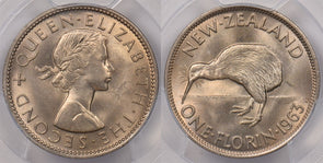 New Zealand 1963 Florin Kiwi Bird animal PCGS MS 65 PI0113 combine shipping