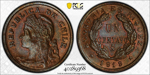 Chile 1919 So Centavo PCGS MS63BN PC1091 combine shipping