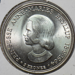 Denmark 1964 5 Kroner BU Commemorative issue. Wedding of Princess Anne Marie 490