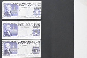 US 1988 A-98B USDA $5 Food Coupons XF/+ Lot of 7 RC0724 combine shipping
