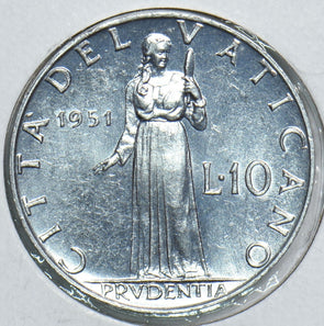 Vatican 1951 10 Lire 299008 combine shipping