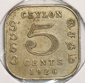 Ceylon 1926 5 Cents 199147 combine shipping