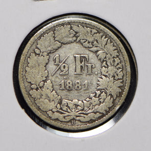 Switzerland 1881 1/2 Franc  900729 combine shipping