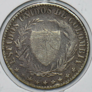 Colombia 1867 2 Decimos 296691 combine shipping