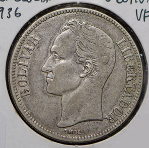 Venezuela 1936 5 Bolivares Horses animal  290114 combine shipping