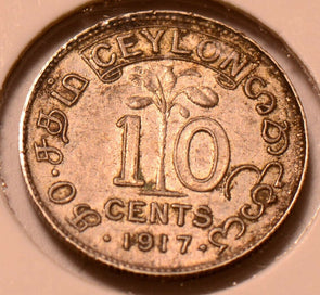 C0028 Ceylon 1917  10 Cents   combine shipping