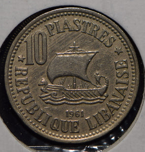 Lebanon 1961 10 Piastres  901703 combine shipping