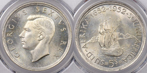 South Africa 1952 5 Shillings PCGS MS 64 300th Anni. funding of Capetown PI0131