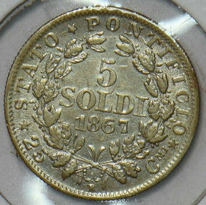 Vatican 1867 5 Soldi 296943 combine shipping