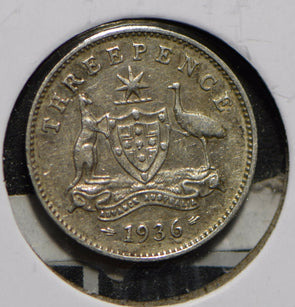 Australia 1936 3 Pence Kangaroo animal Emu  901245 combine shipping