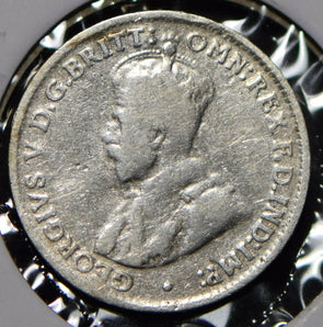 Australia 1922 3 Pence Kangaroo animal Emu  191443 combine shipping